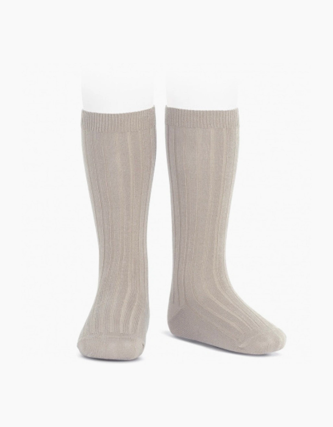 Beige Stone 334 Ribbed Knee Socks, 2 of 1