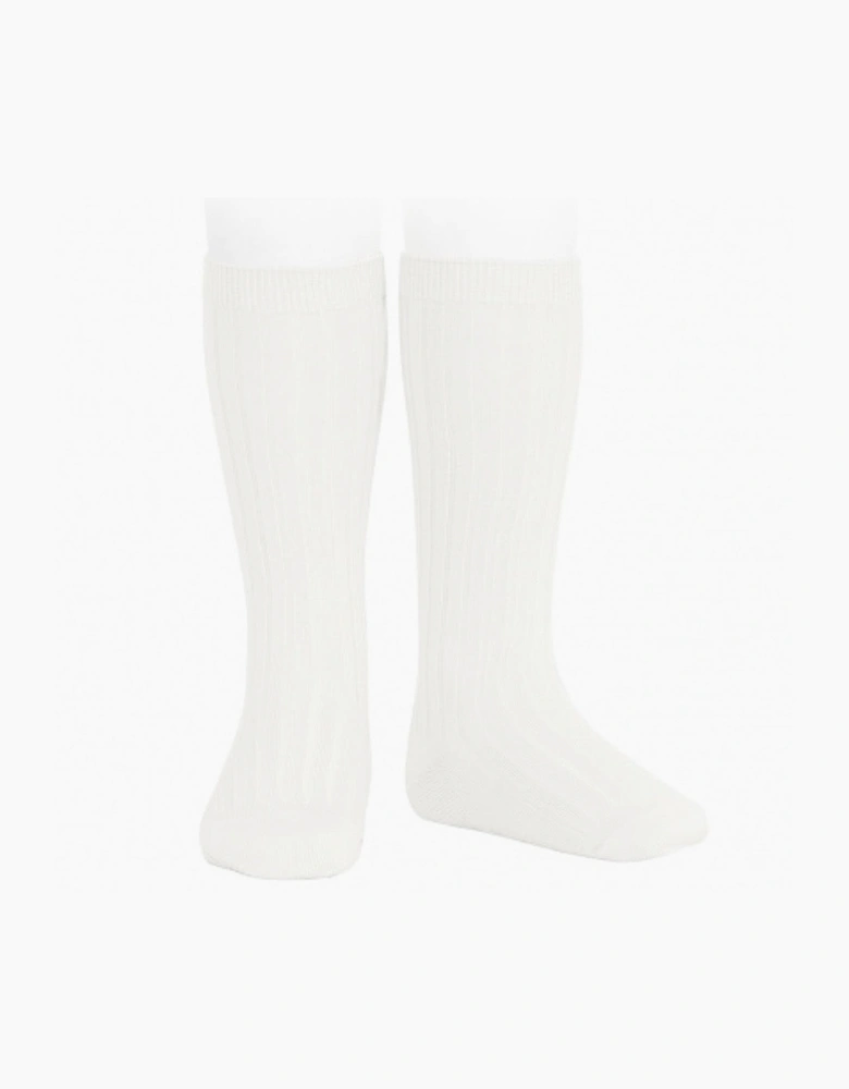 Ivory 202 Ribbed Knee Socks