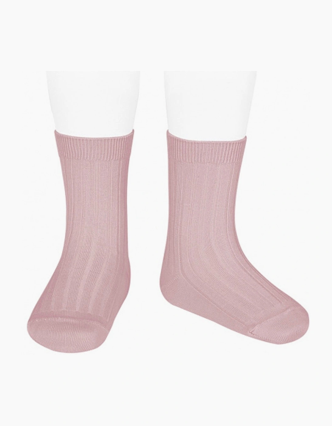 Girls Dusty Pink 526 Ribbed Short Socks