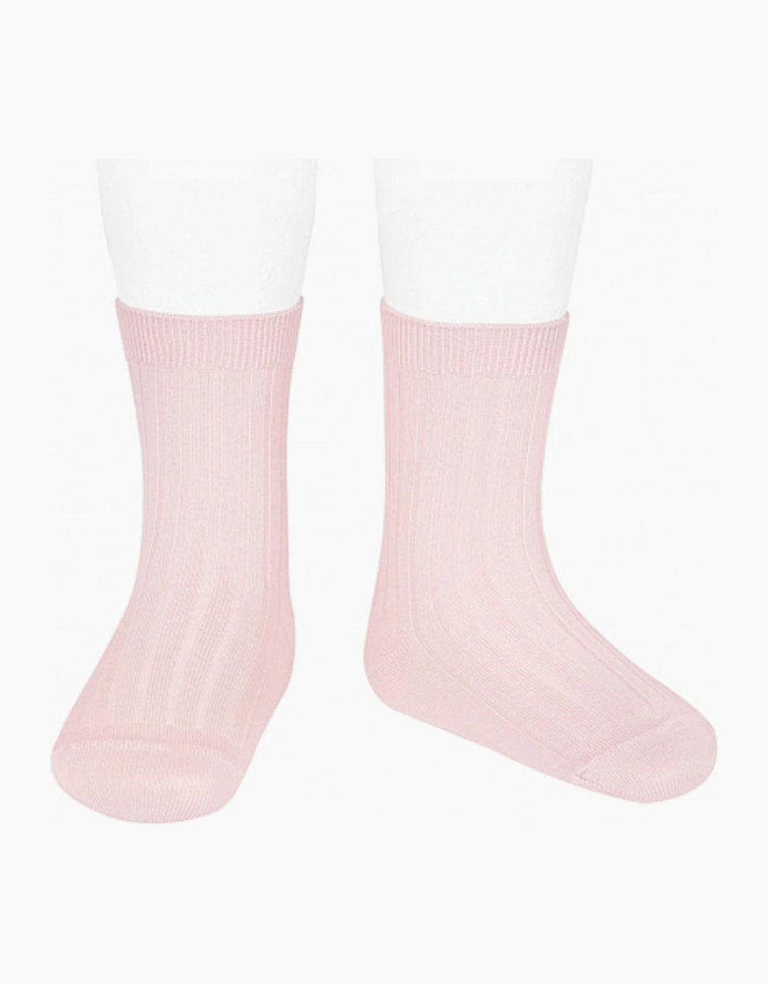 Girls Pink 500 Ribbed Short Socks
