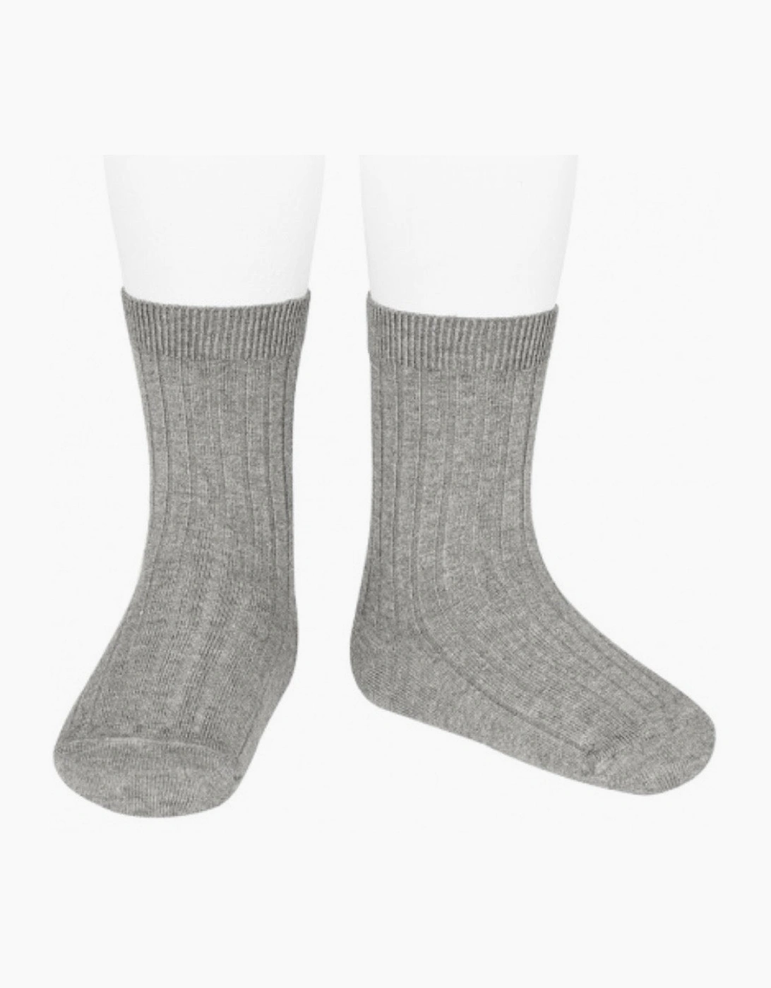 Grey 221 Ribbed Short Socks