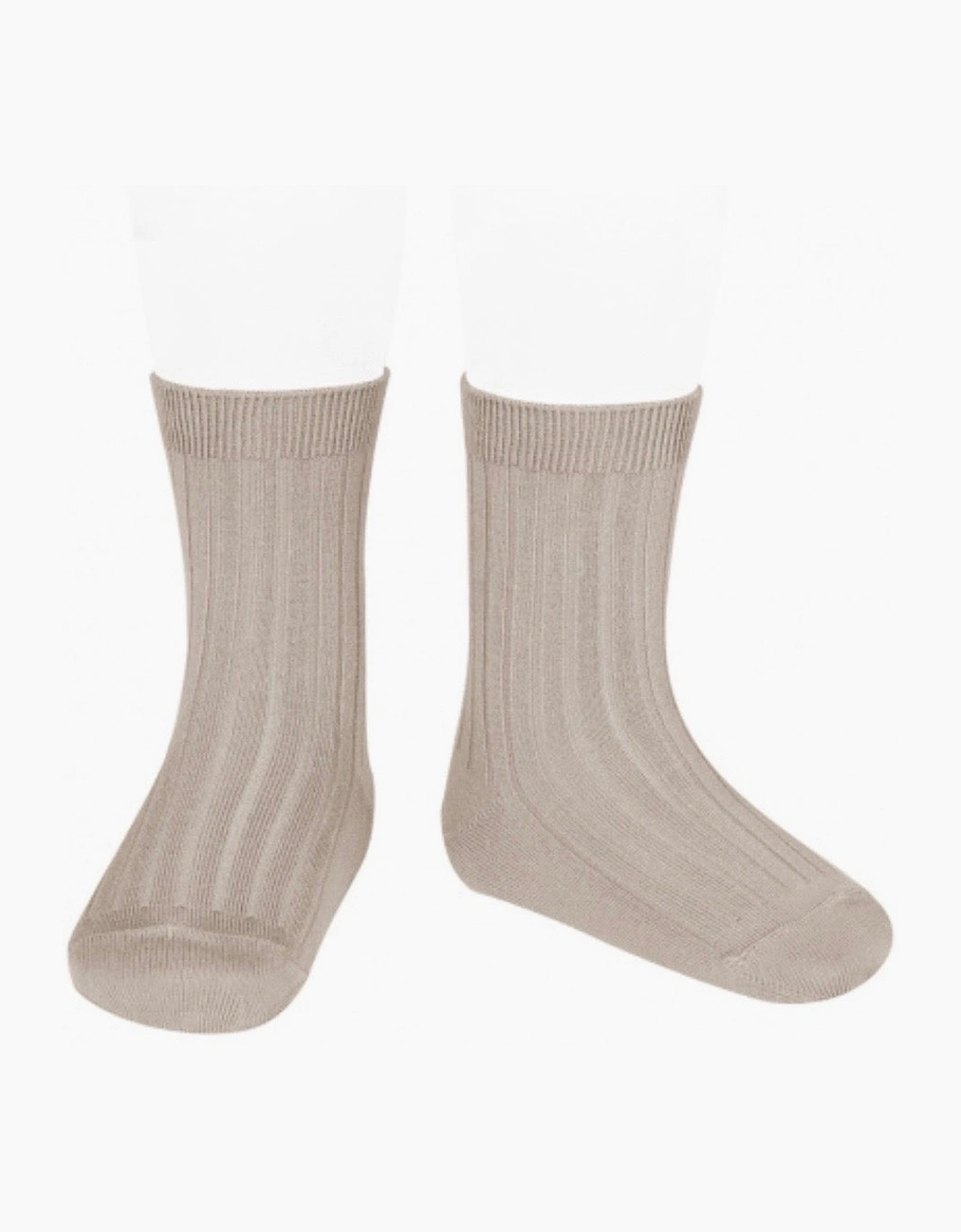 Beige Stone 334 Ribbed Short Socks
