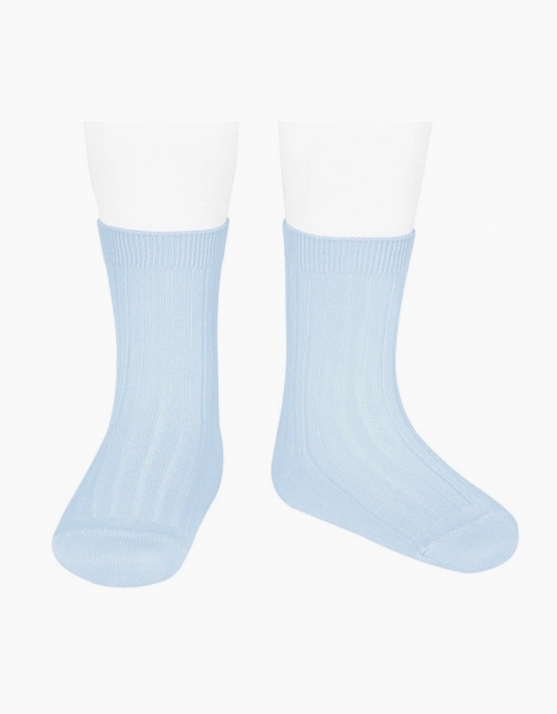 Pale Blue 410 Ribbed Short Socks