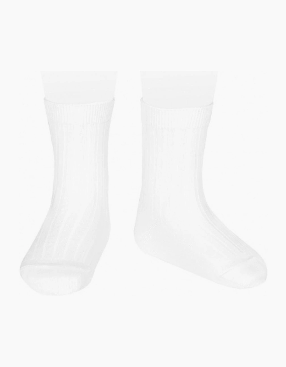 White 200 Ribbed Short Socks