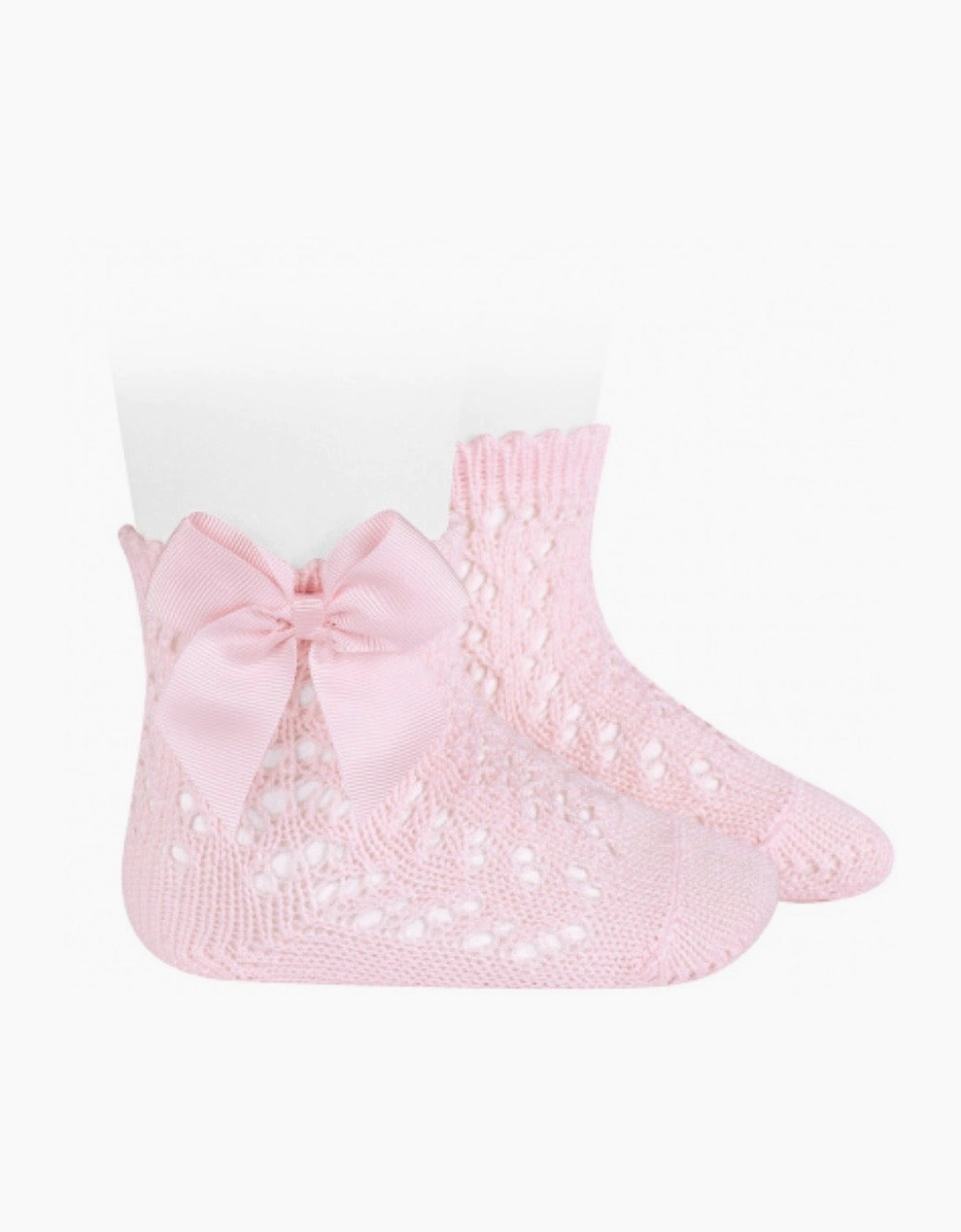 Girls Pale Pink 500 Openwork Short Socks