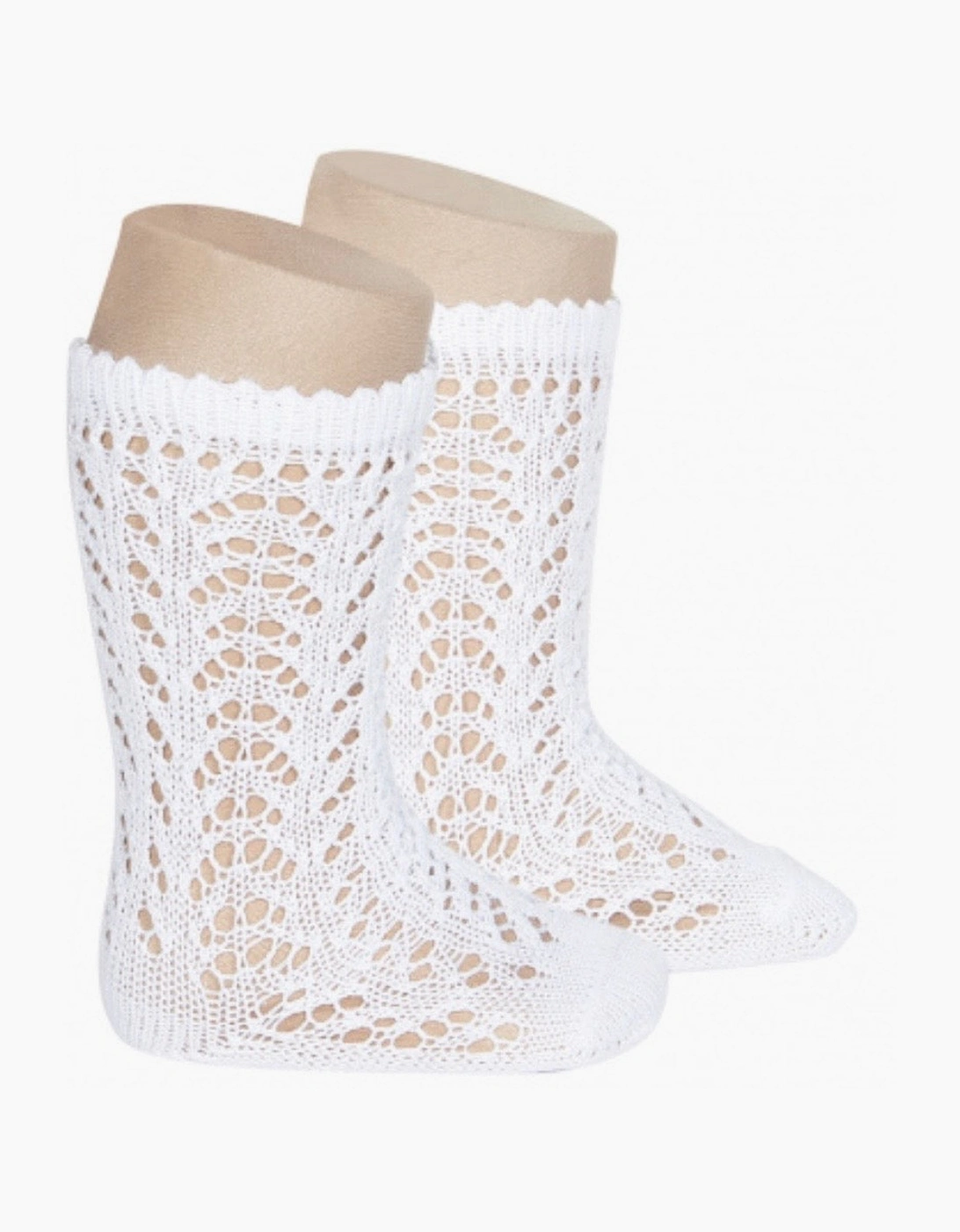 White 200 Openwork Knee Socks, 2 of 1