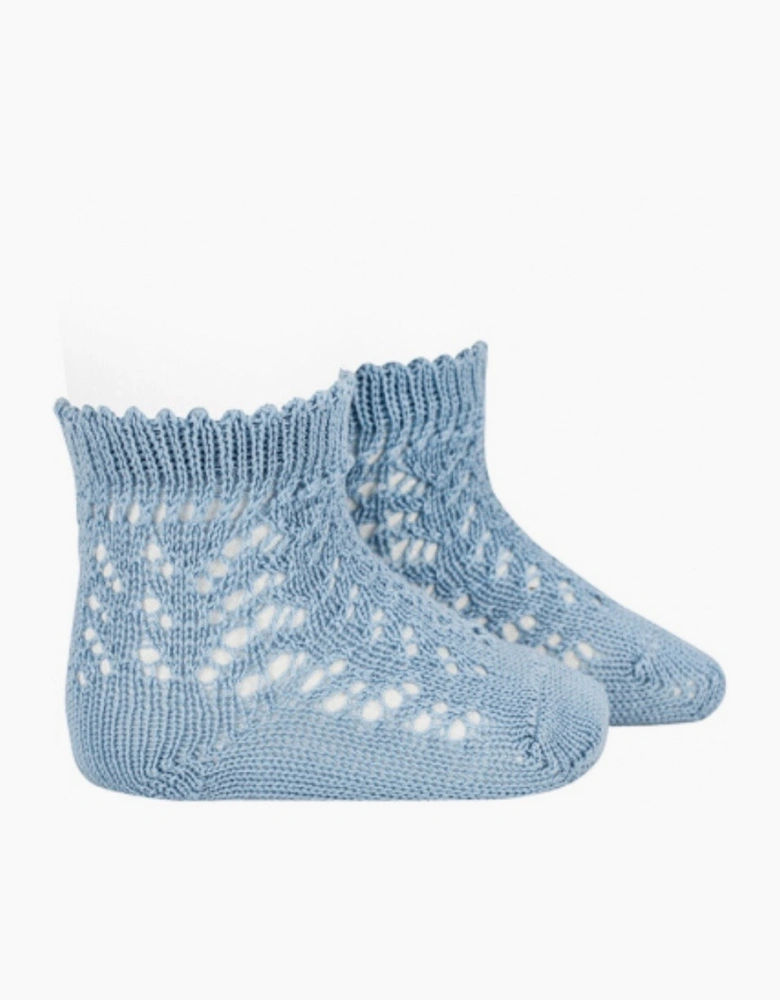 Blue 446 Openwork Short Socks