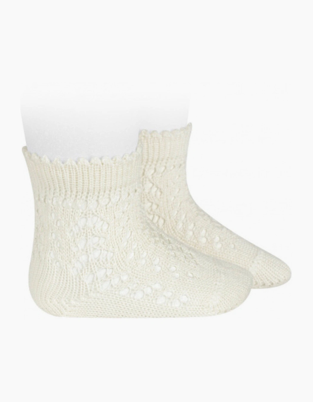 Cream 303 Openwork Short Socks