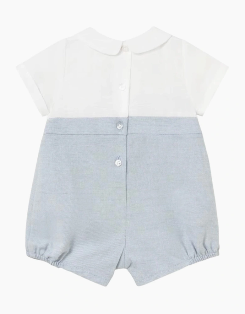 Boys Blue Linen Romper