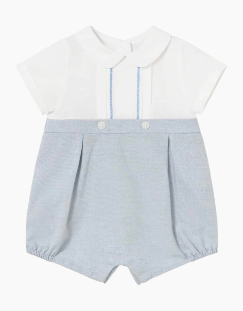 Boys Blue Linen Romper