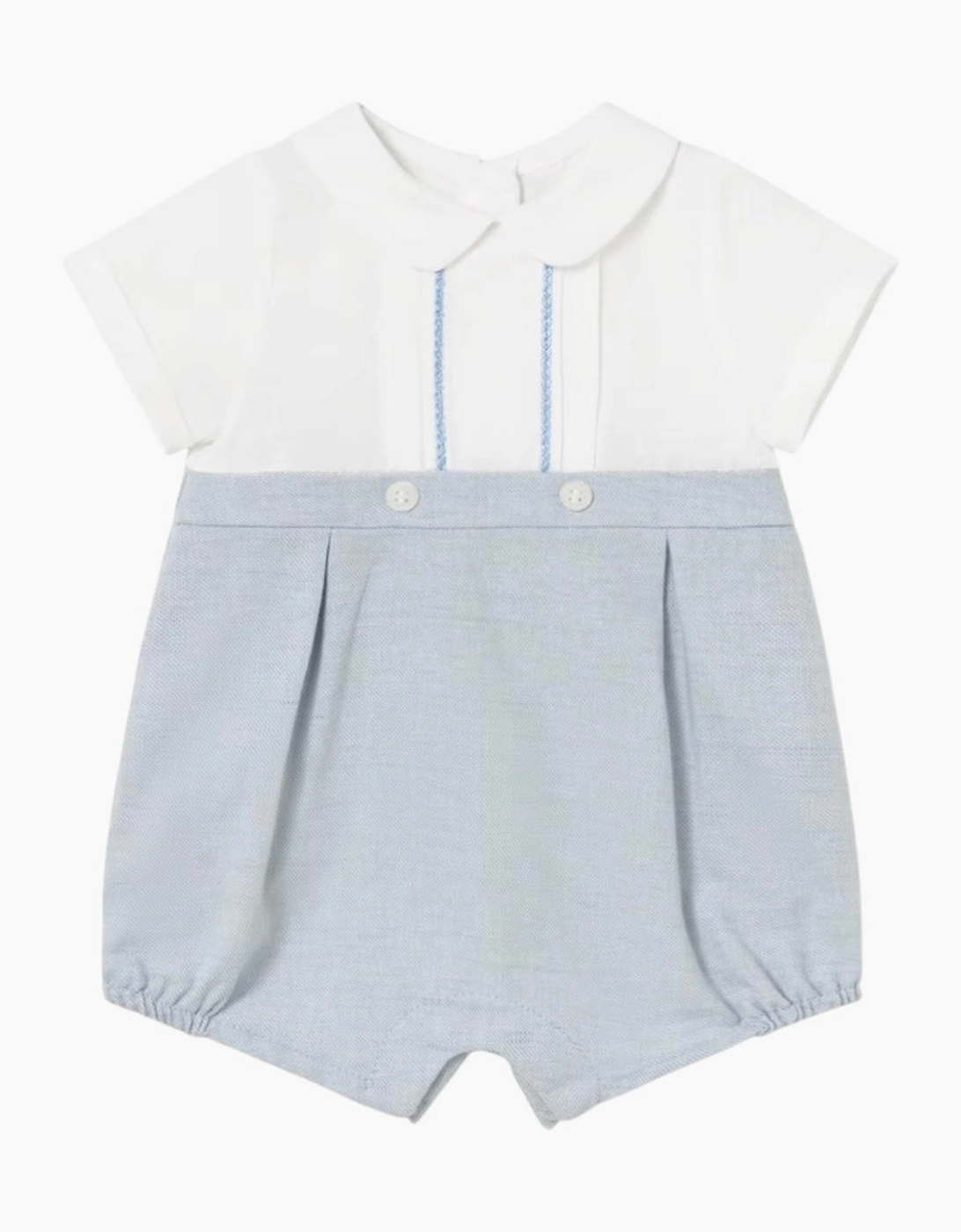 Boys Blue Linen Romper