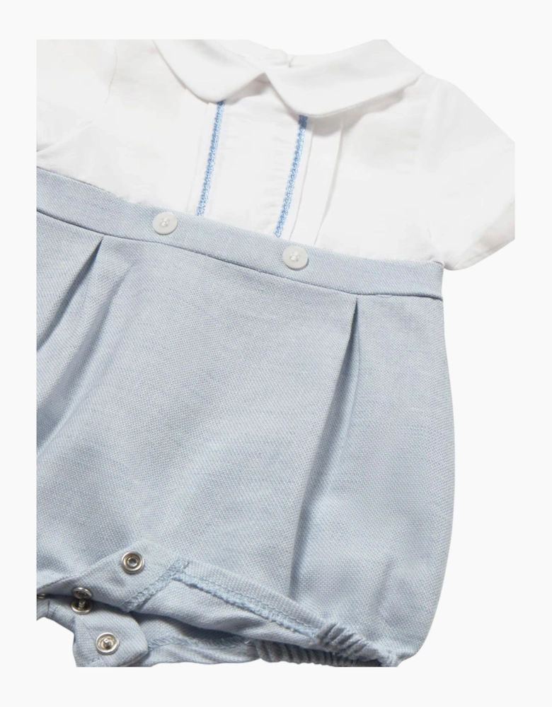 Boys Blue Linen Romper
