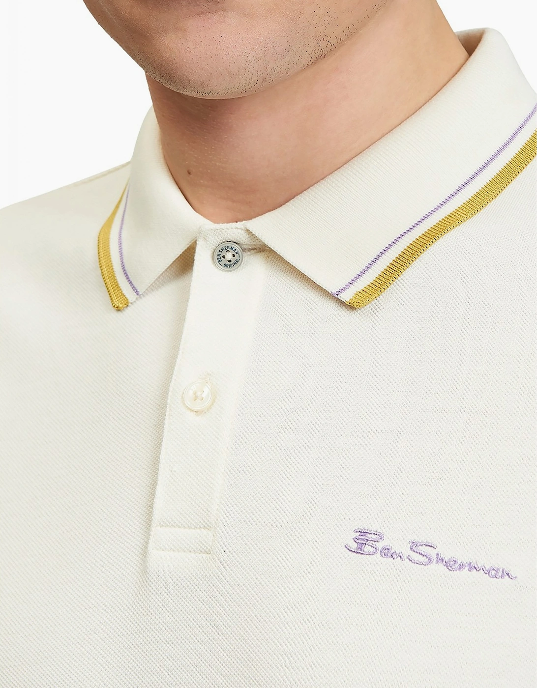 Signature Short Sleeve Men's Pique Polo Shirt | Oyster White