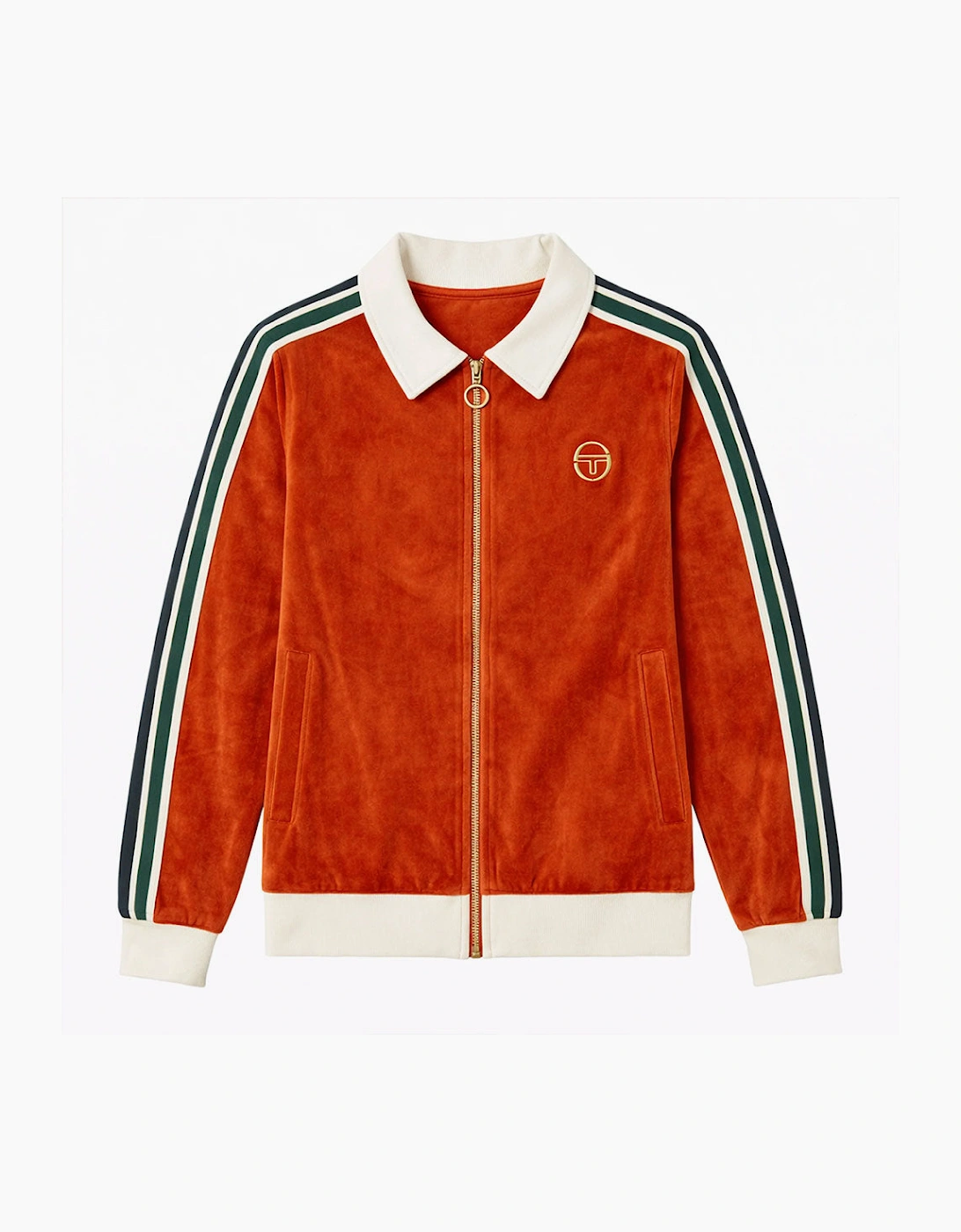 Sergio Tacchini Monte Velour Track Jacket - Rooibos Tea/Gardenia