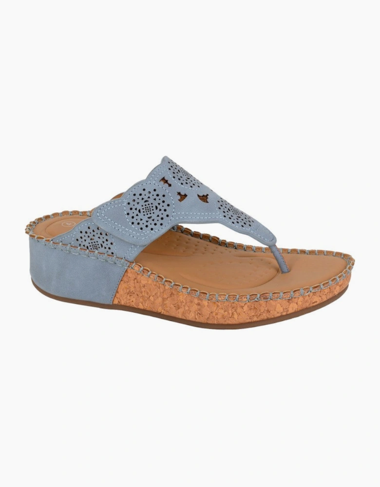 Cipriata CORINA Womens Toe-Post Sandals Blue