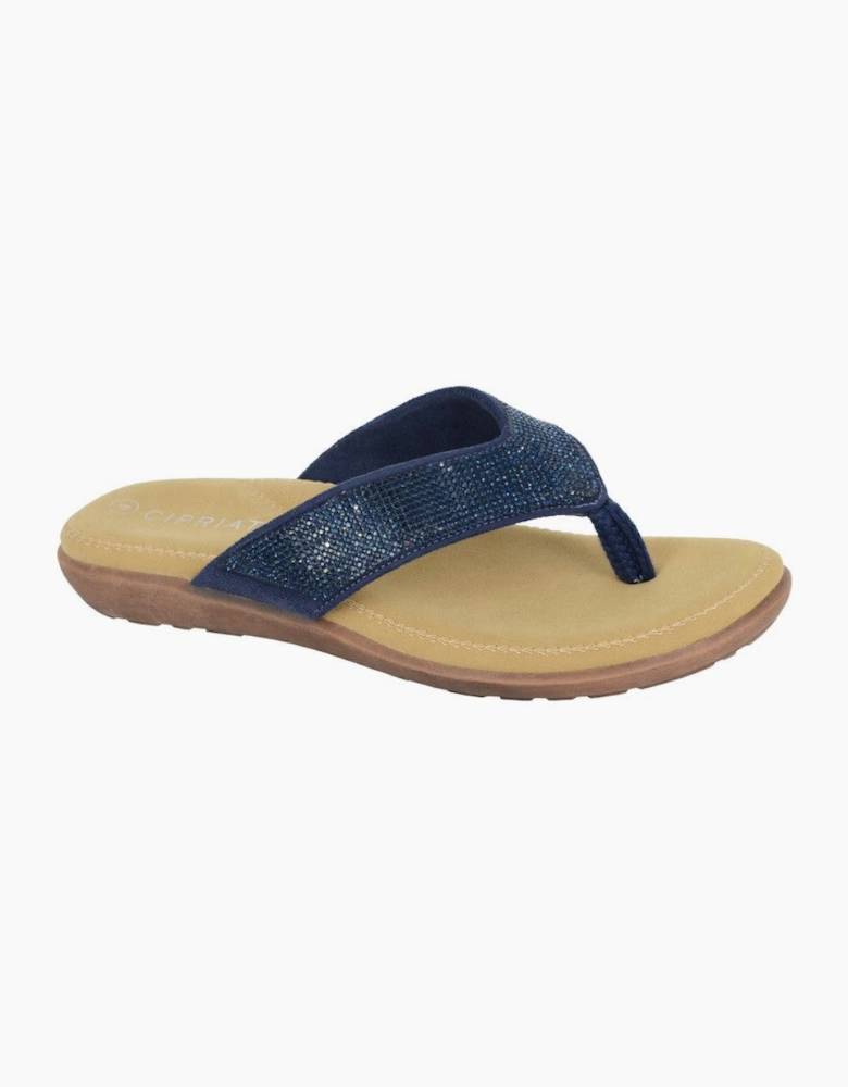 Cipriata ALCEE Womens Toe-Post Sandals Navy
