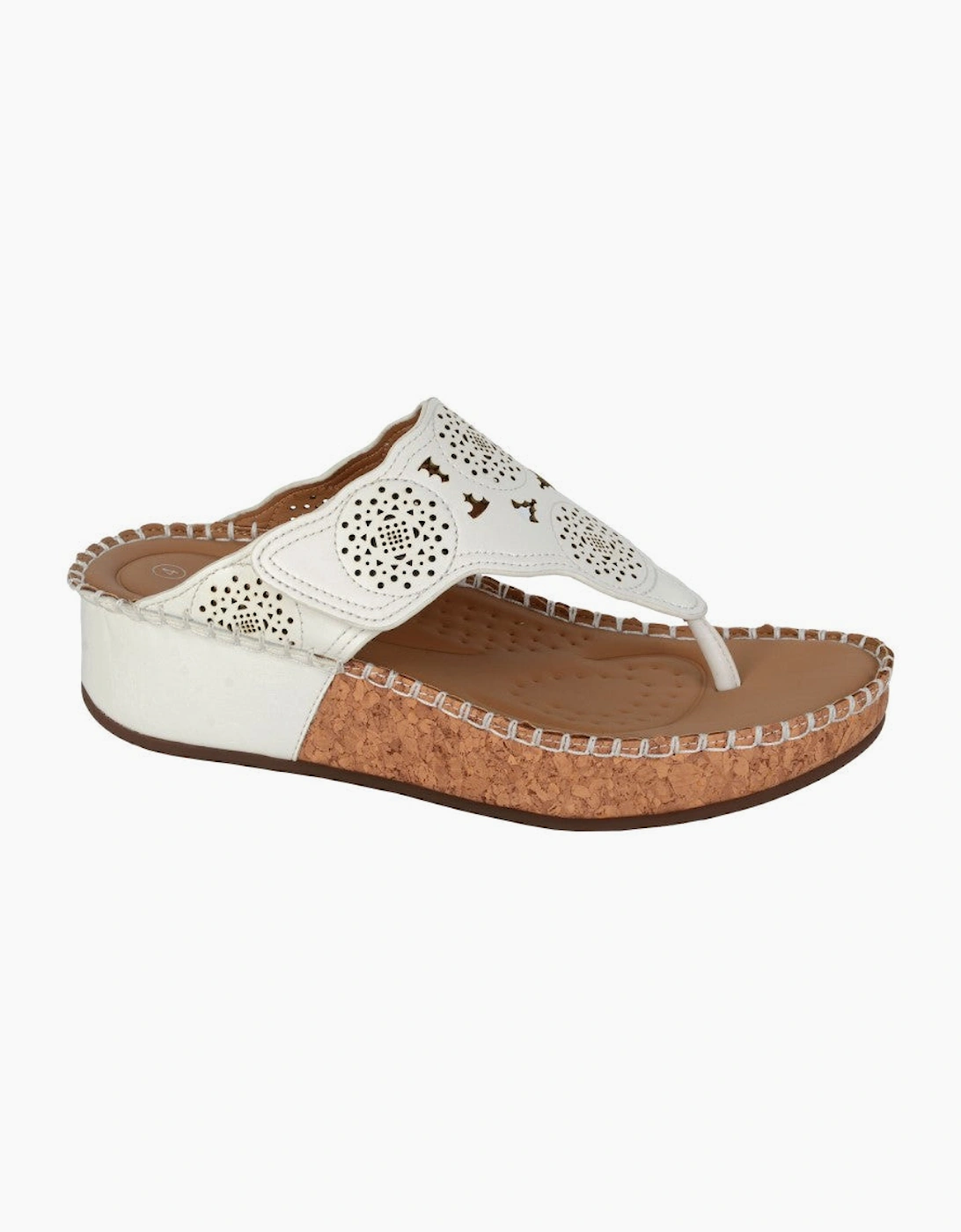 Cipriata CORINA Womens Toe-Post Sandals White, 3 of 2