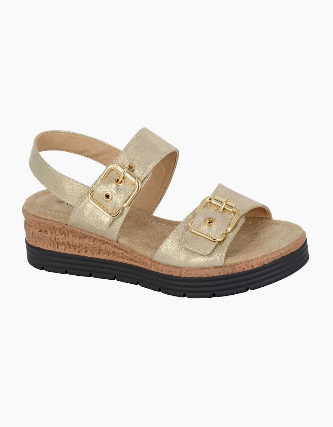 Cipriata MILIA Womens Cross Strap Sandals Gold, 3 of 2