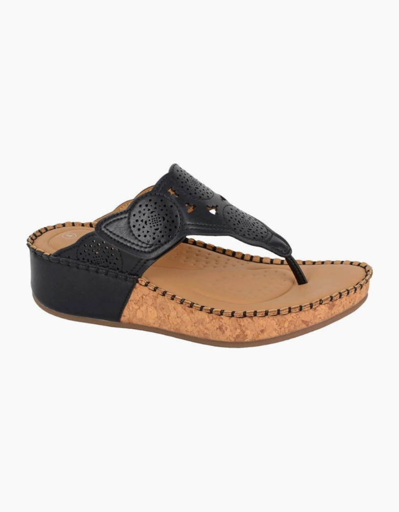 Cipriata CORINA Womens Toe-Post Sandals Black