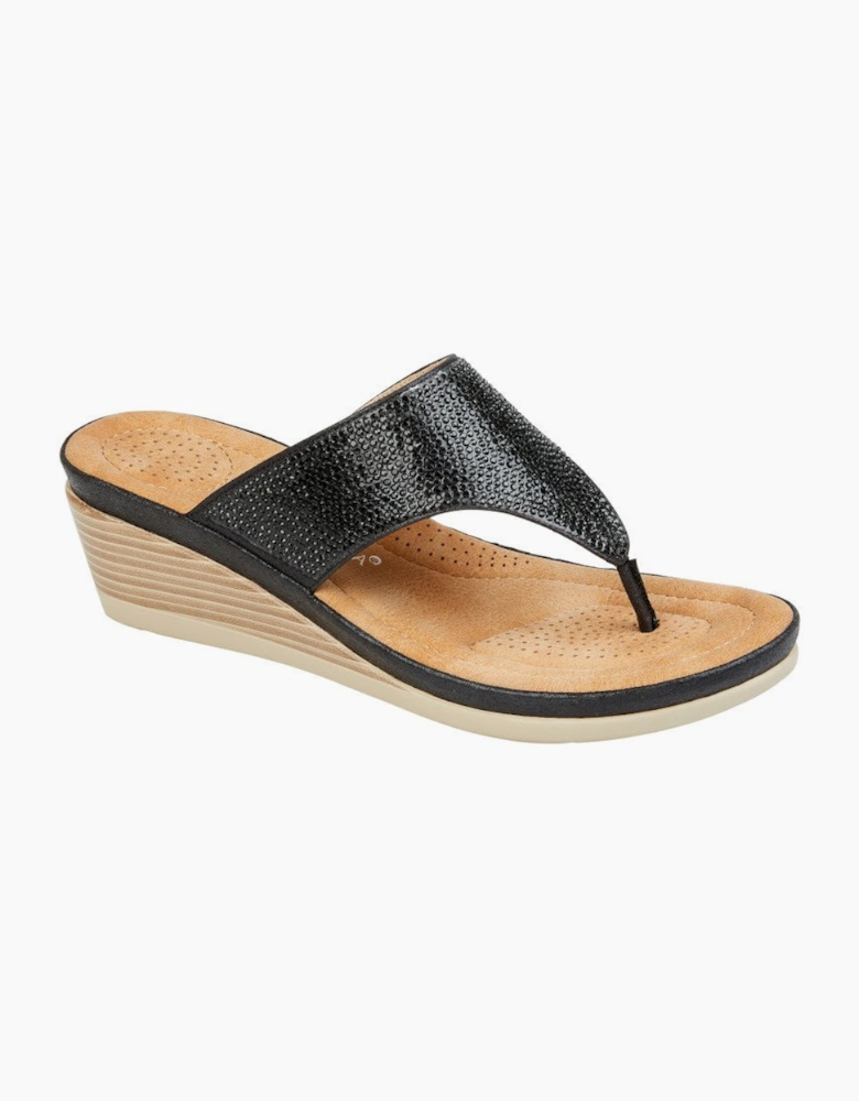 Cipriata SANDRA Womens Toe-Post Sandals Black