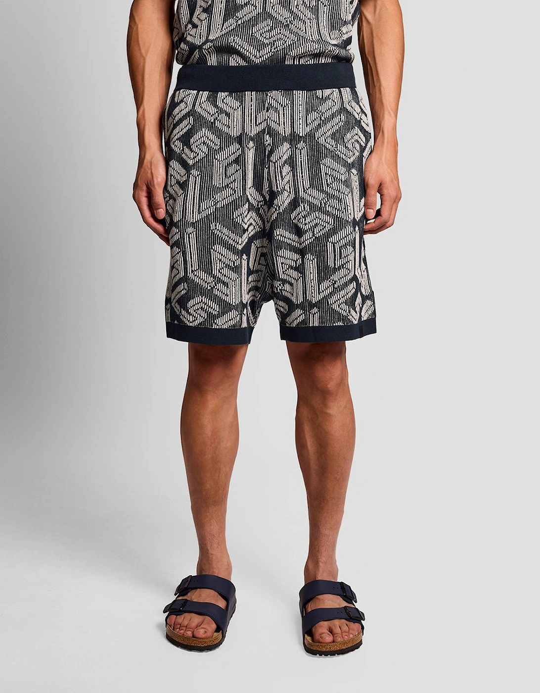 Emblem Ribbed Knitted Shorts