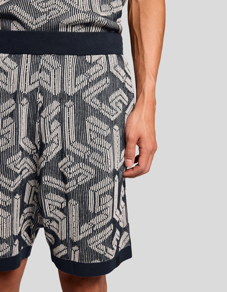Emblem Ribbed Knitted Shorts