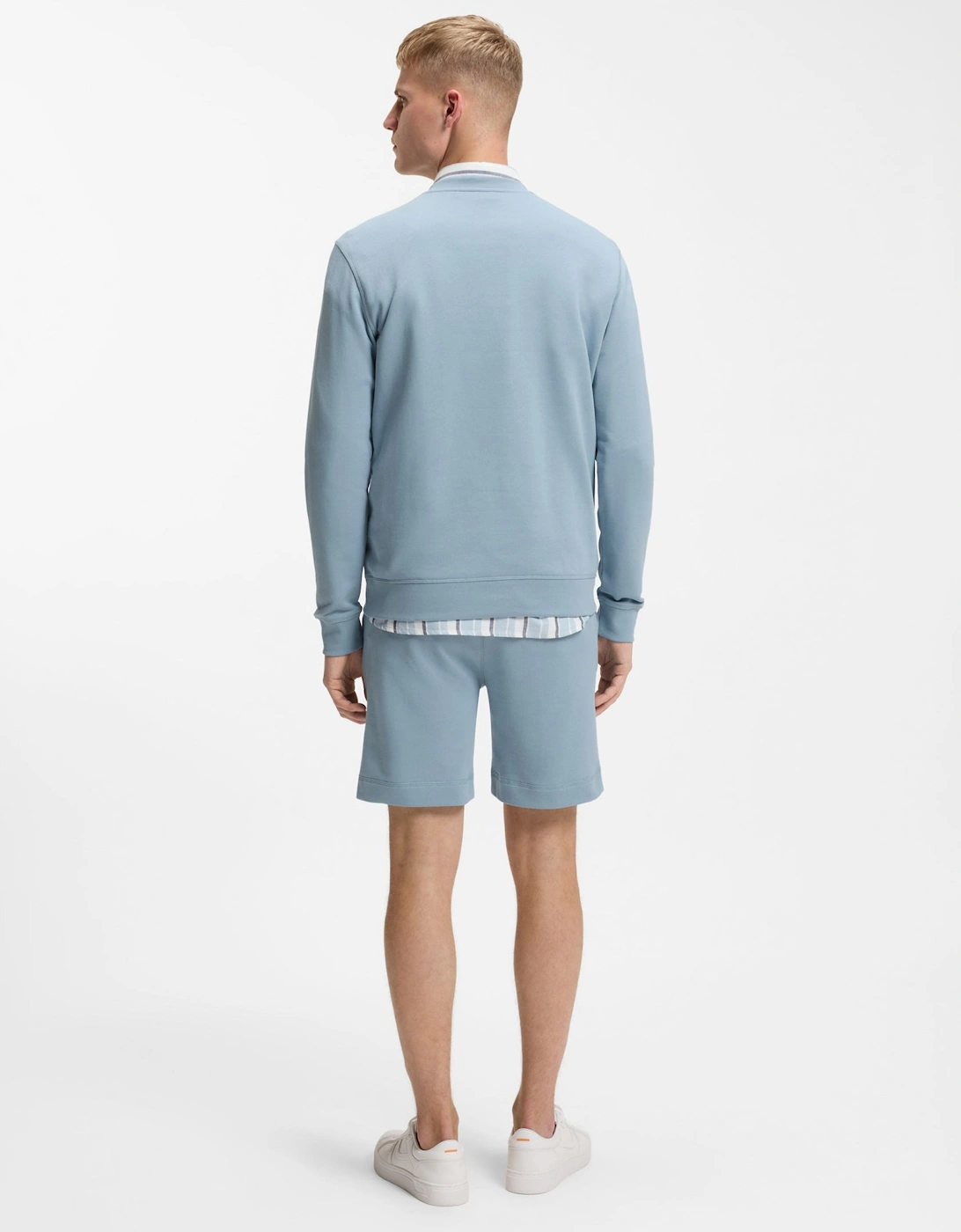 BOSS Orange Westart Mens Crew Neck Sweatshirt With Logo Patch - Light/Pastel Blue 458