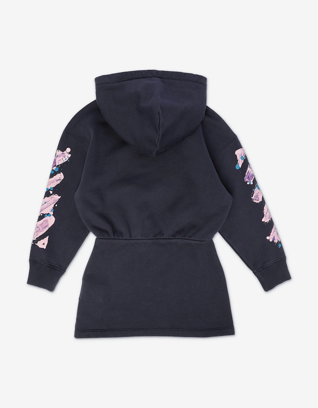 Off-White Girls Diag Splat Hoodie Dress in Navy