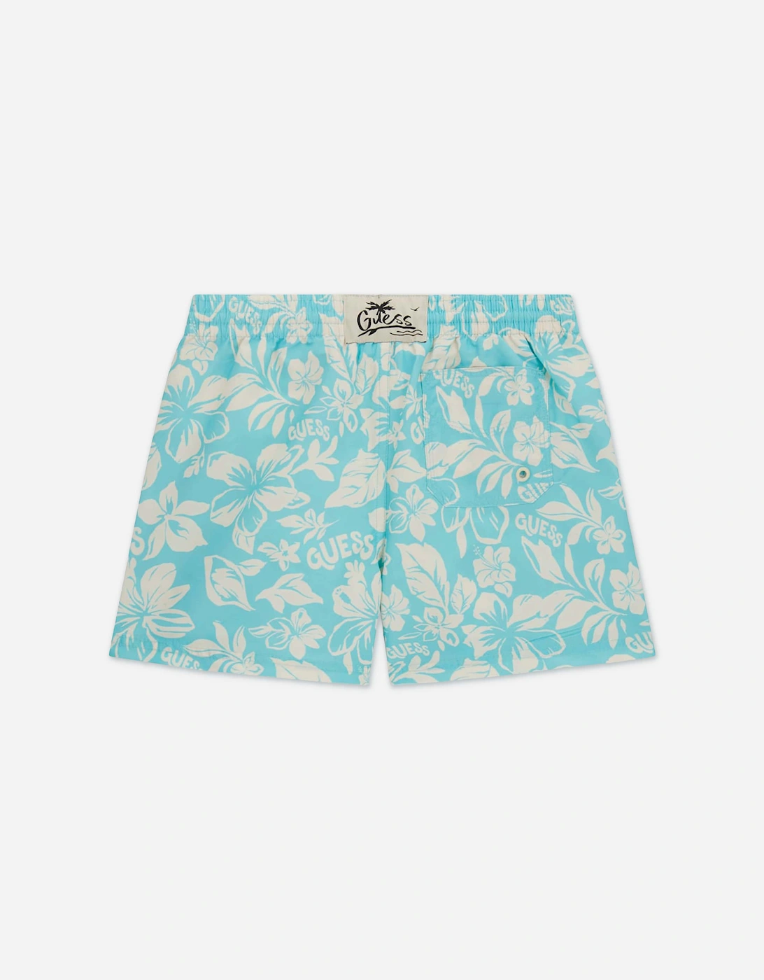 Guess Boys Hawaiian Swim Shorts in Blue