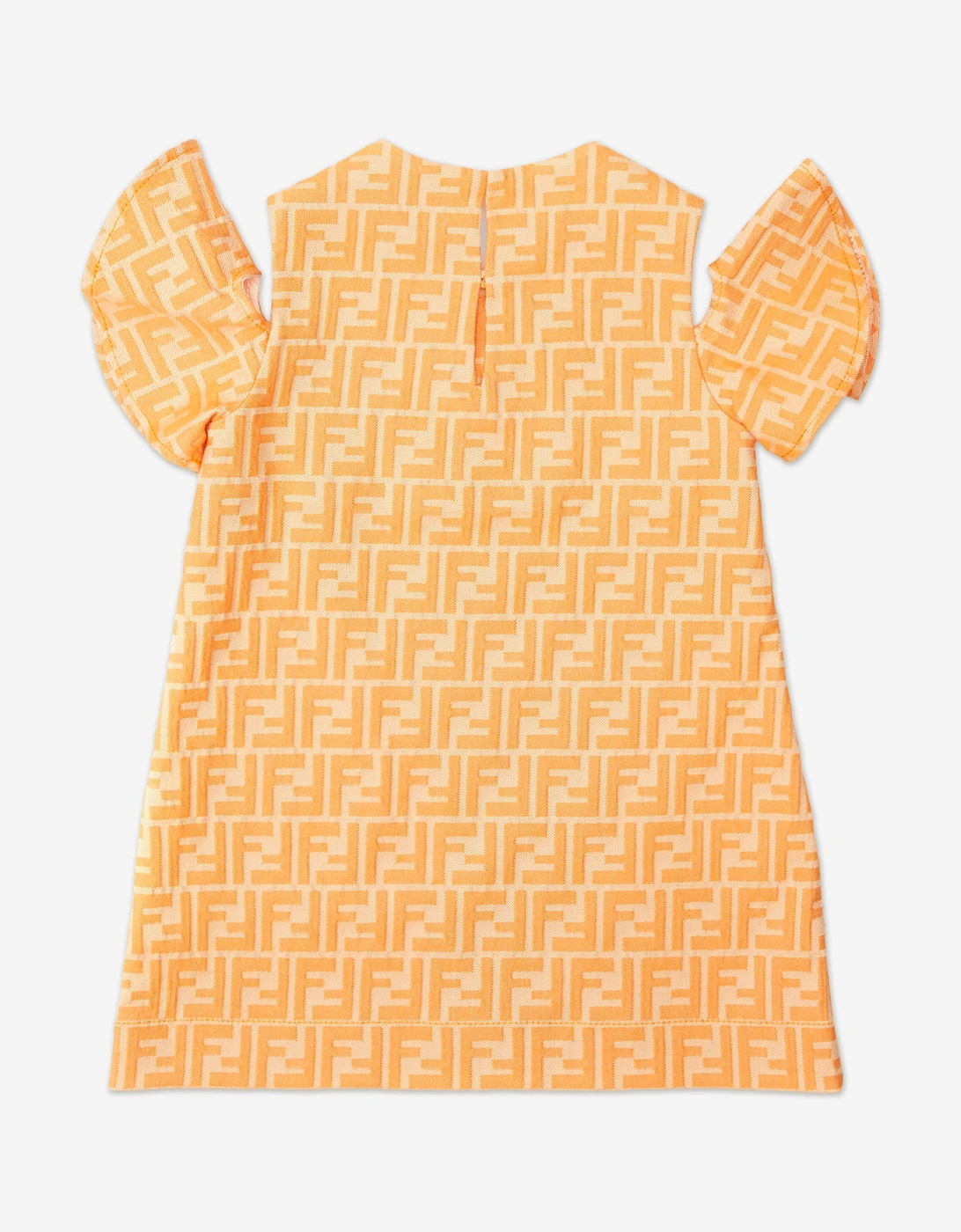 Fendi Girls FF Logo Dress in Orange