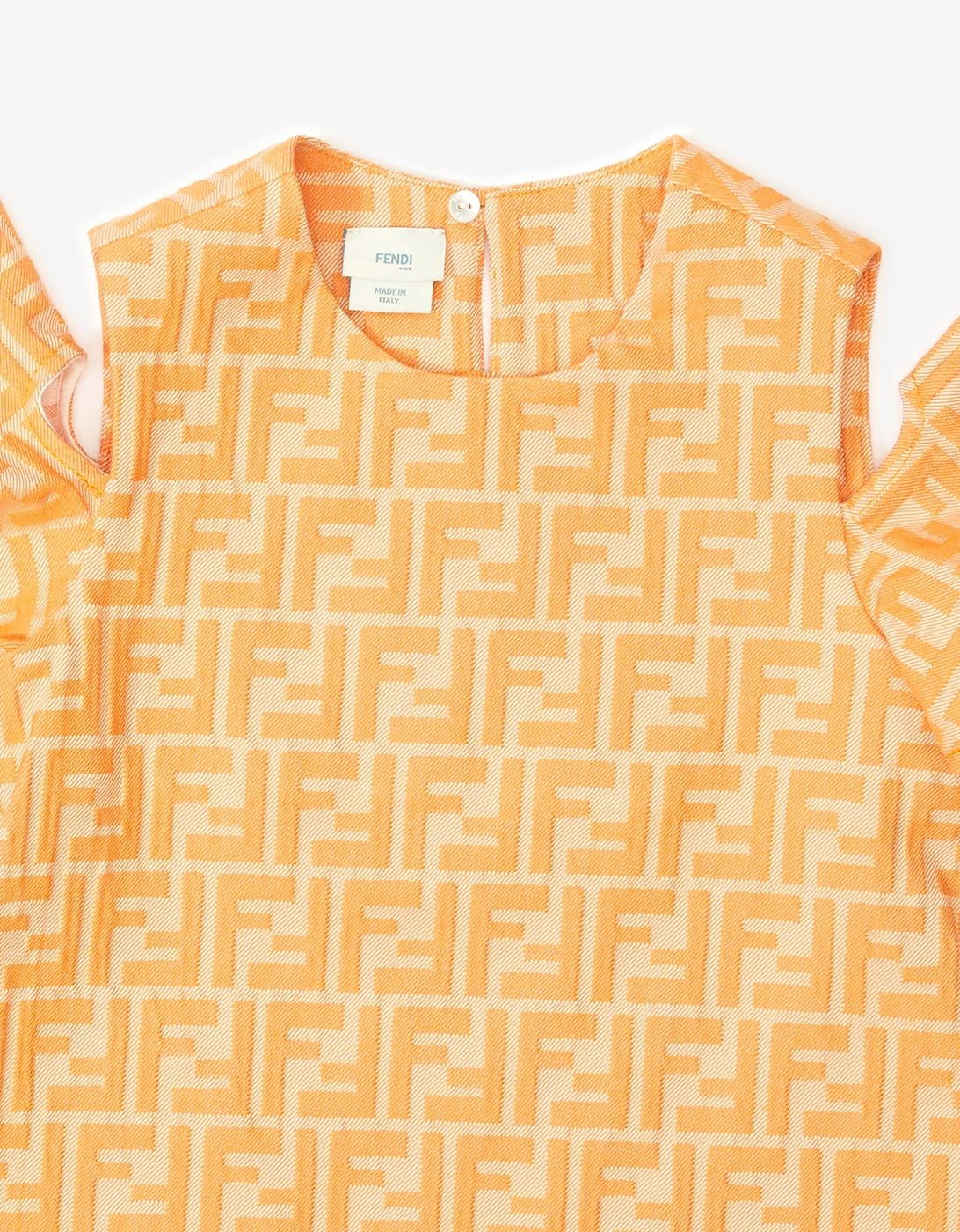 Fendi Girls FF Logo Dress in Orange