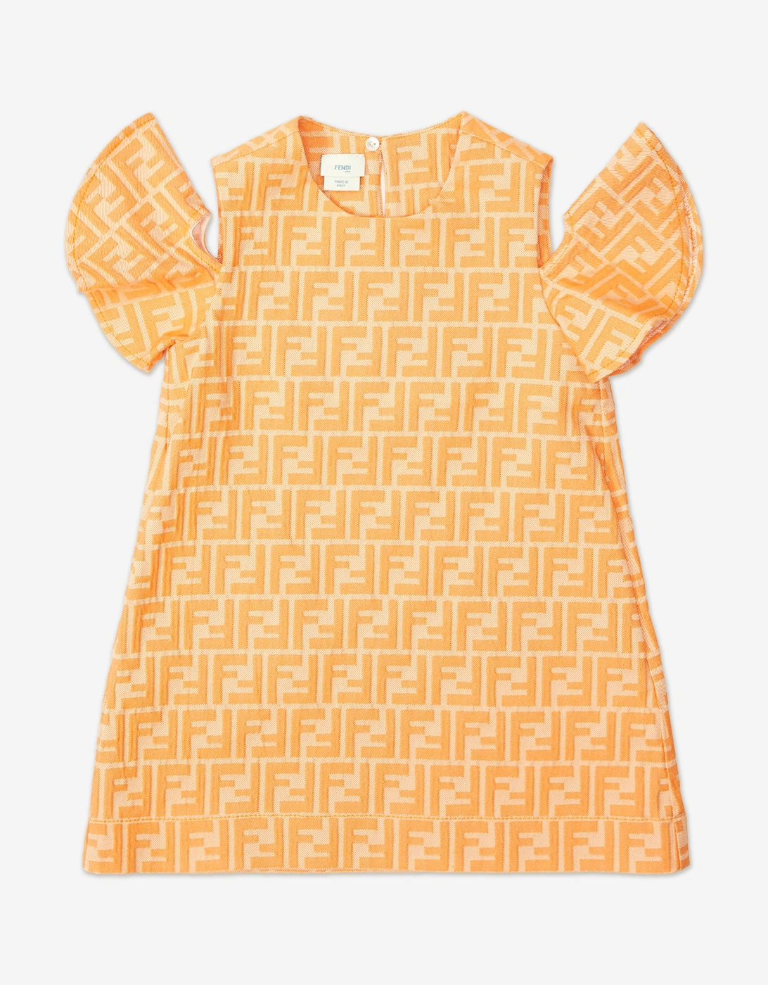 Fendi Girls FF Logo Dress in Orange