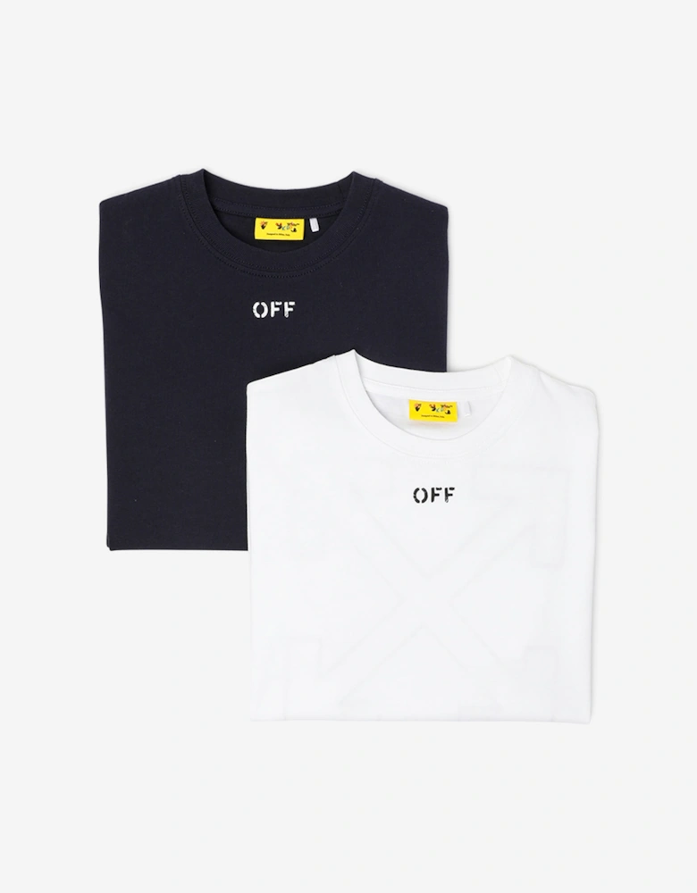 Off-White Kids Off Stamp 2 Pack T-Shirt Set in Black