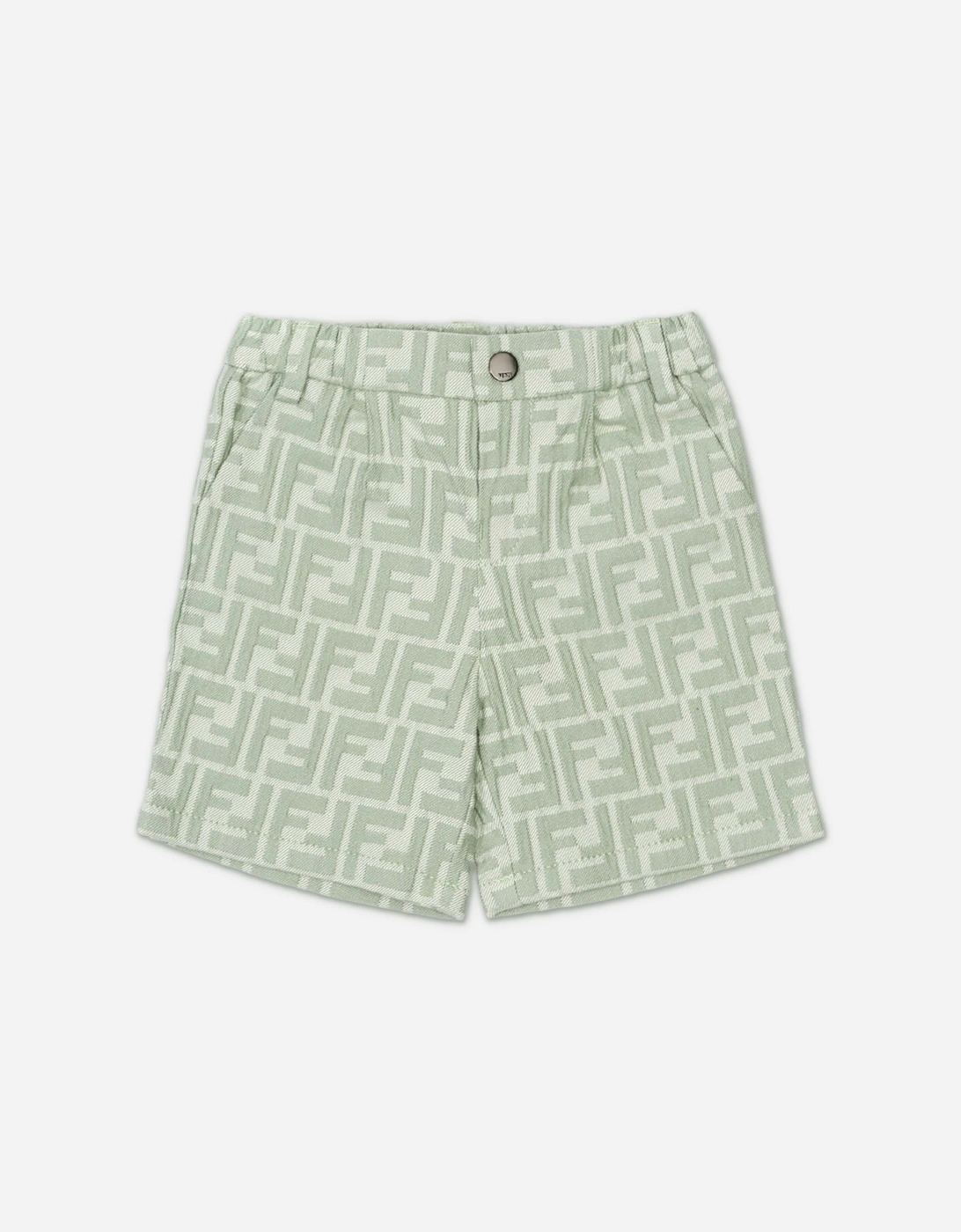 Fendi Baby Boys FF Logo Shorts in Green