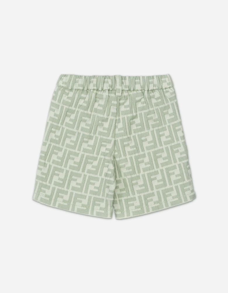 Fendi Baby Boys FF Logo Shorts in Green
