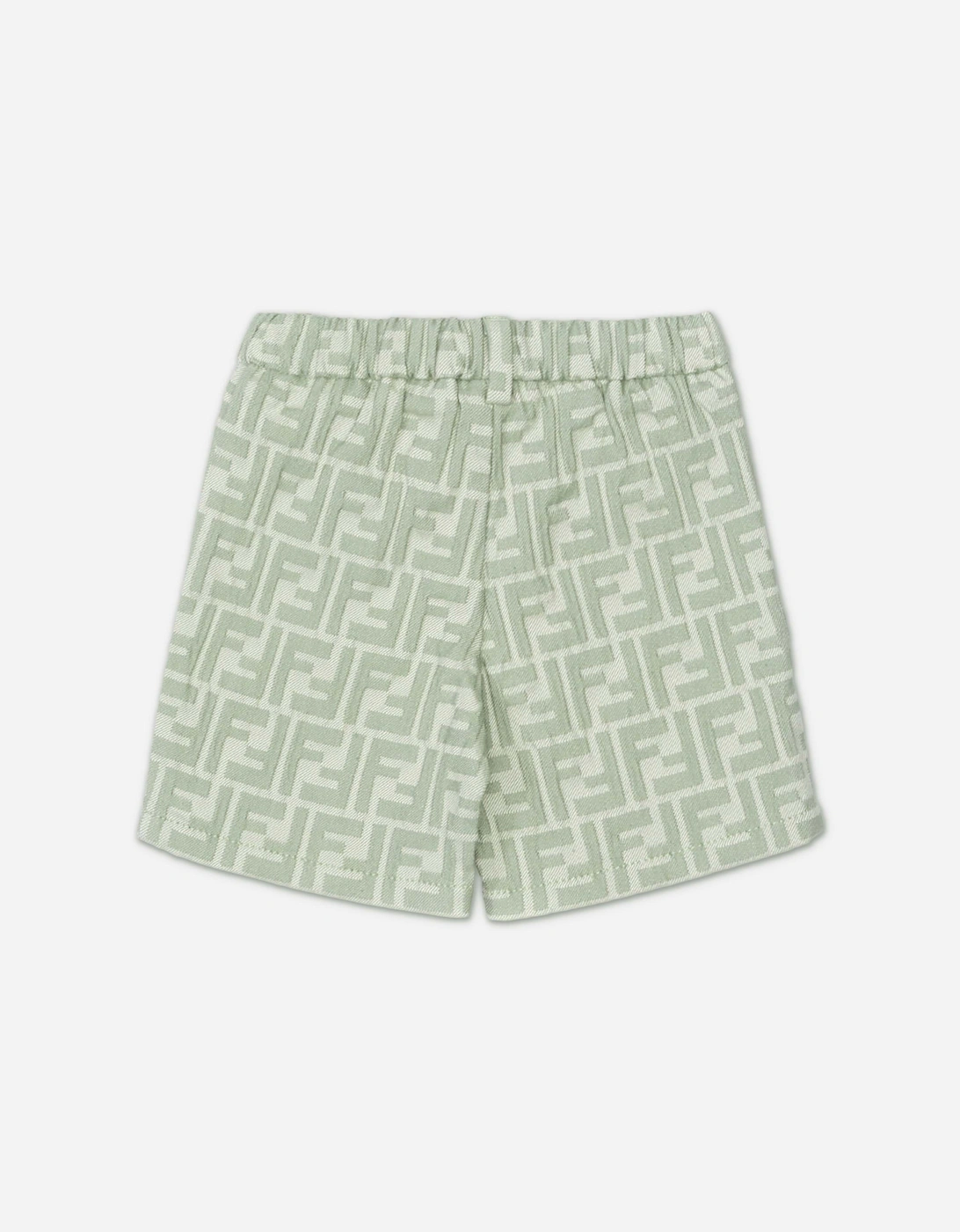 Fendi Baby Boys FF Logo Shorts in Green