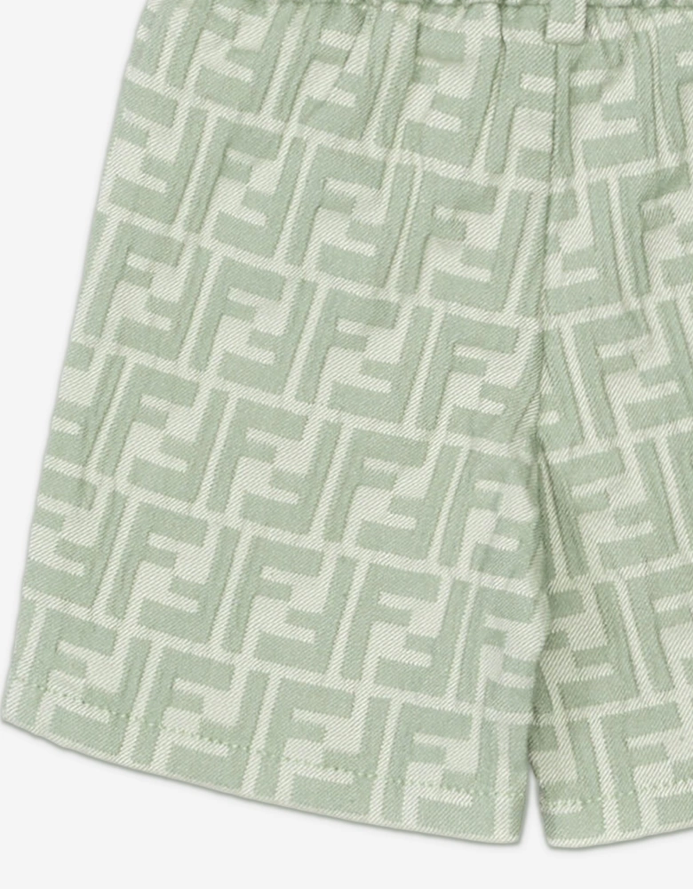 Fendi Baby Boys FF Logo Shorts in Green