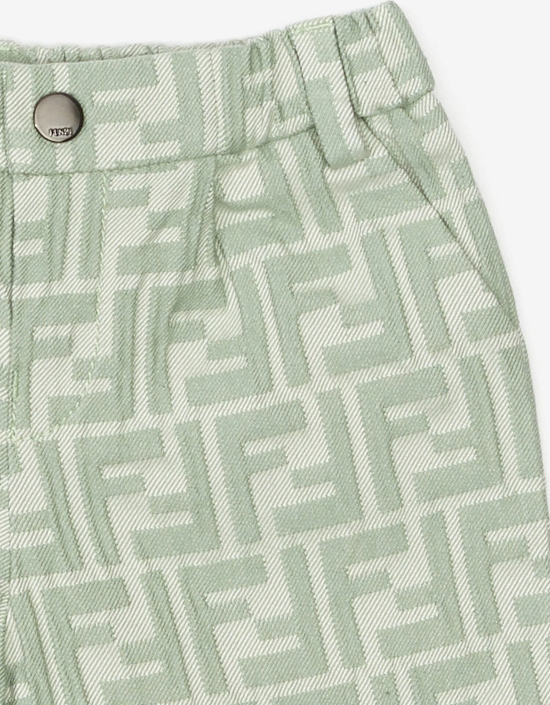 Fendi Baby Boys FF Logo Shorts in Green