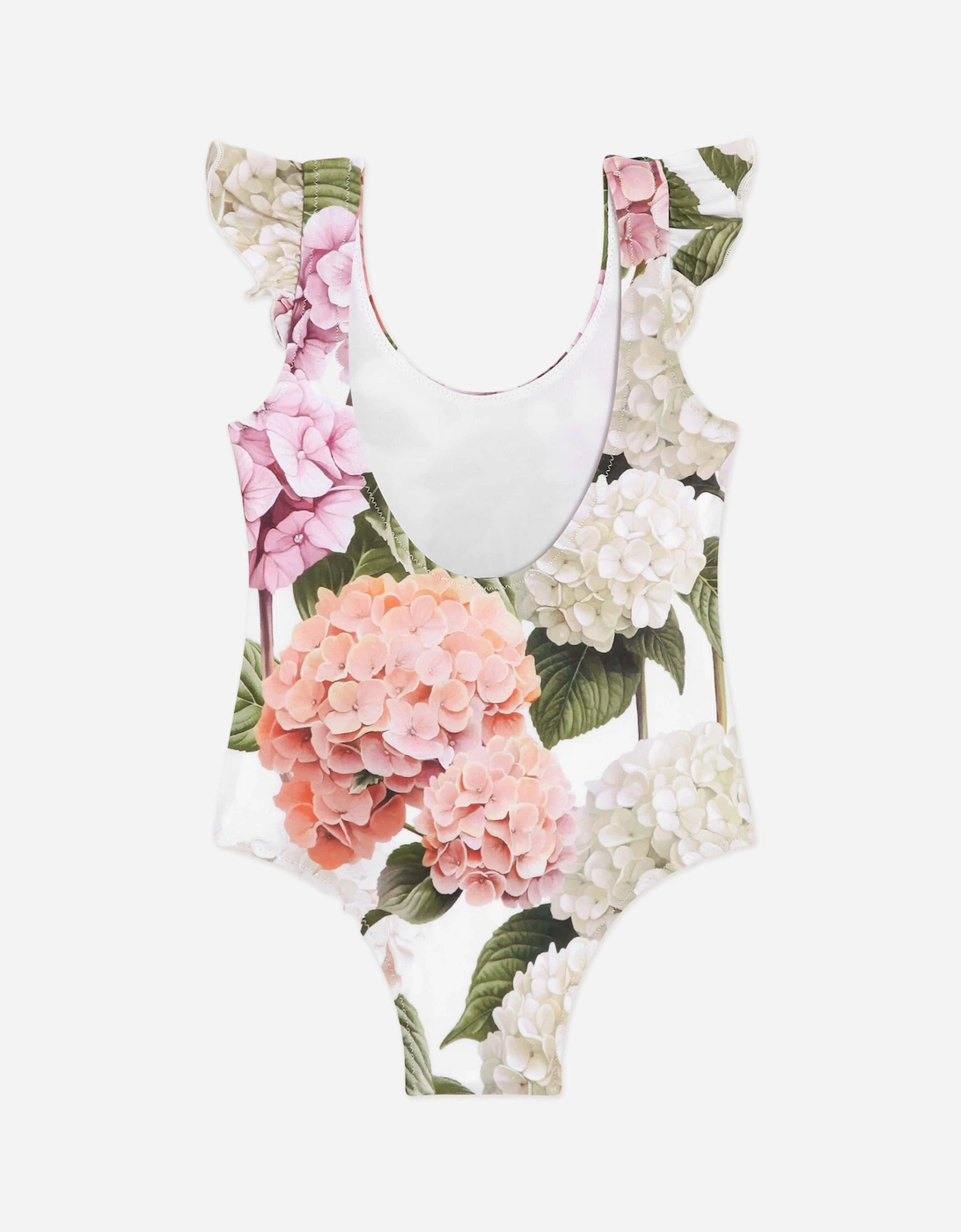 Dolce & Gabbana Baby Girls Hydrangea Print Swimsuit in Multicolour