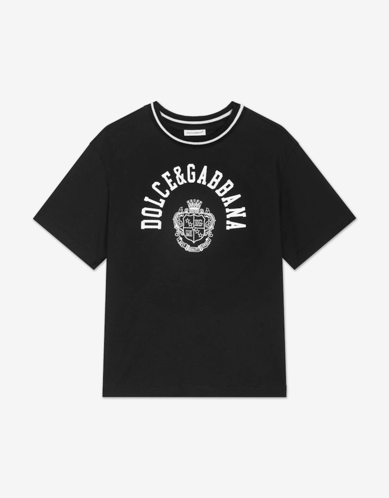 Dolce & Gabbana Boys Logo Print T-Shirt in Black
