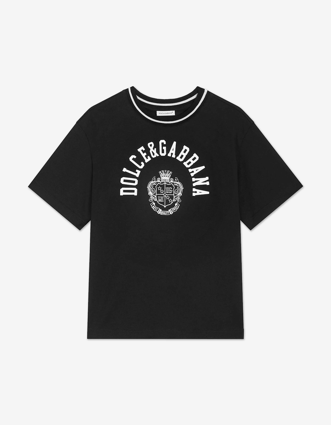 Dolce & Gabbana Boys Logo Print T-Shirt in Black