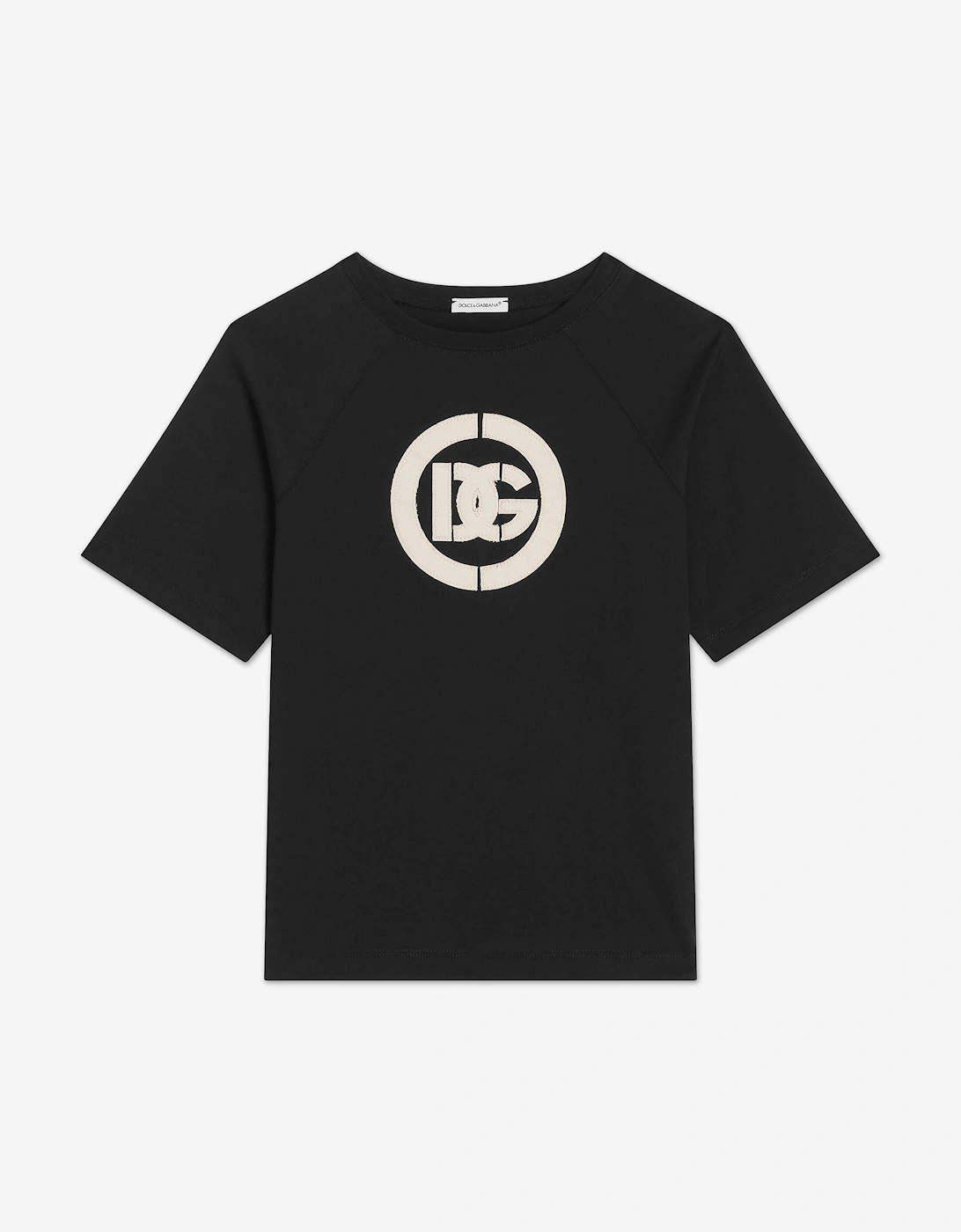 Dolce & Gabbana Boys Black 'S Embroidered Logo T-Shirt In - Size: 6 Years Kids