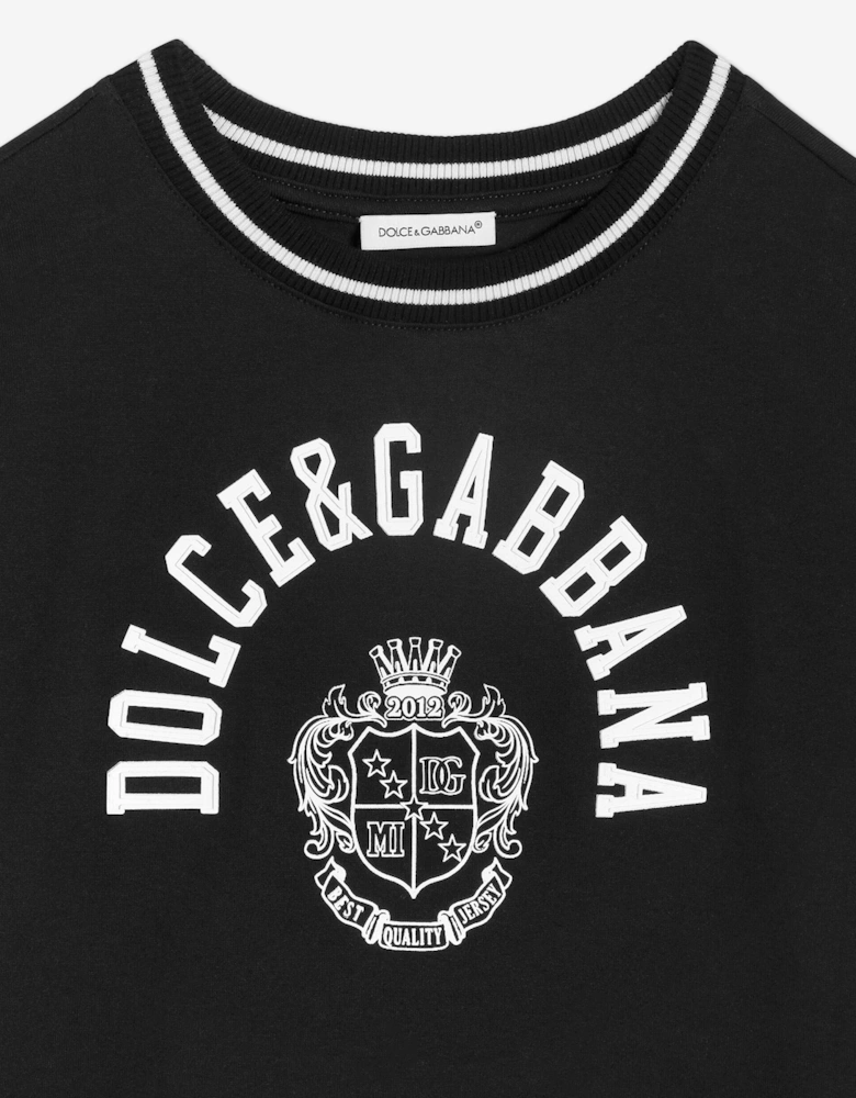 Dolce & Gabbana Boys Logo Print T-Shirt in Black