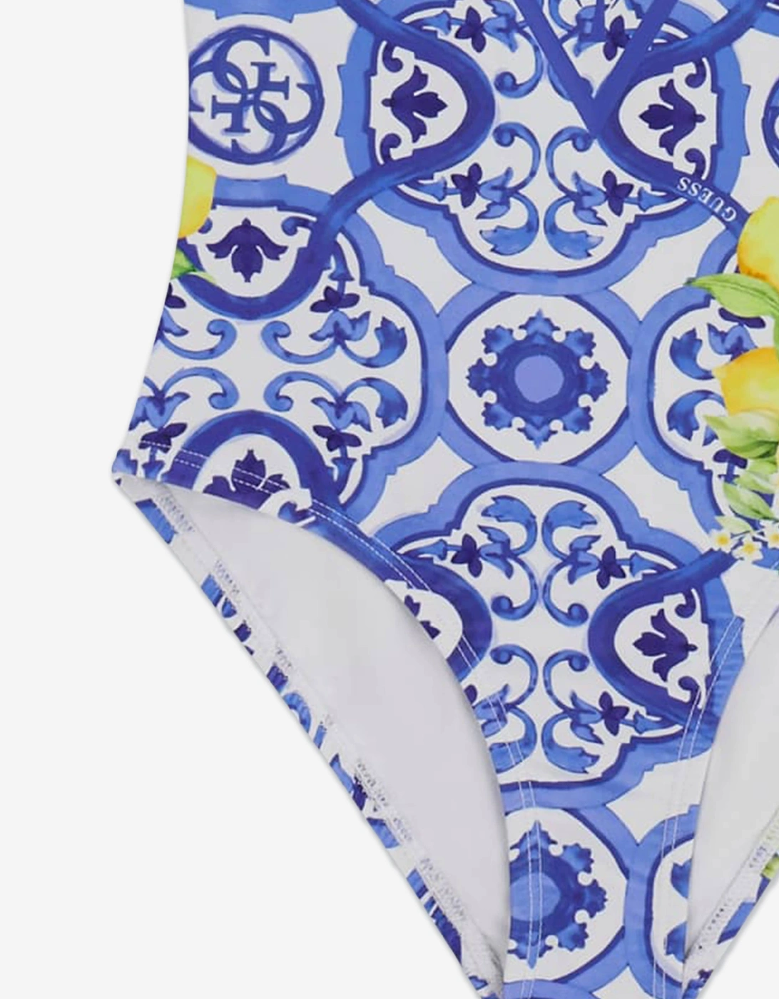 Guess Girls Amalfi Coast Print Swimsuit in Blue