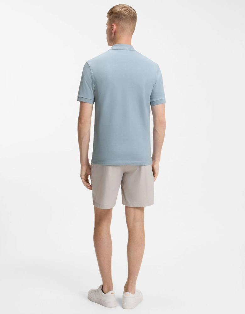 BOSS Orange Passenger Mens Stretch-Cotton Slim-Fit Polo Shirt with Logo Patch - Light/Pastel Blue 458
