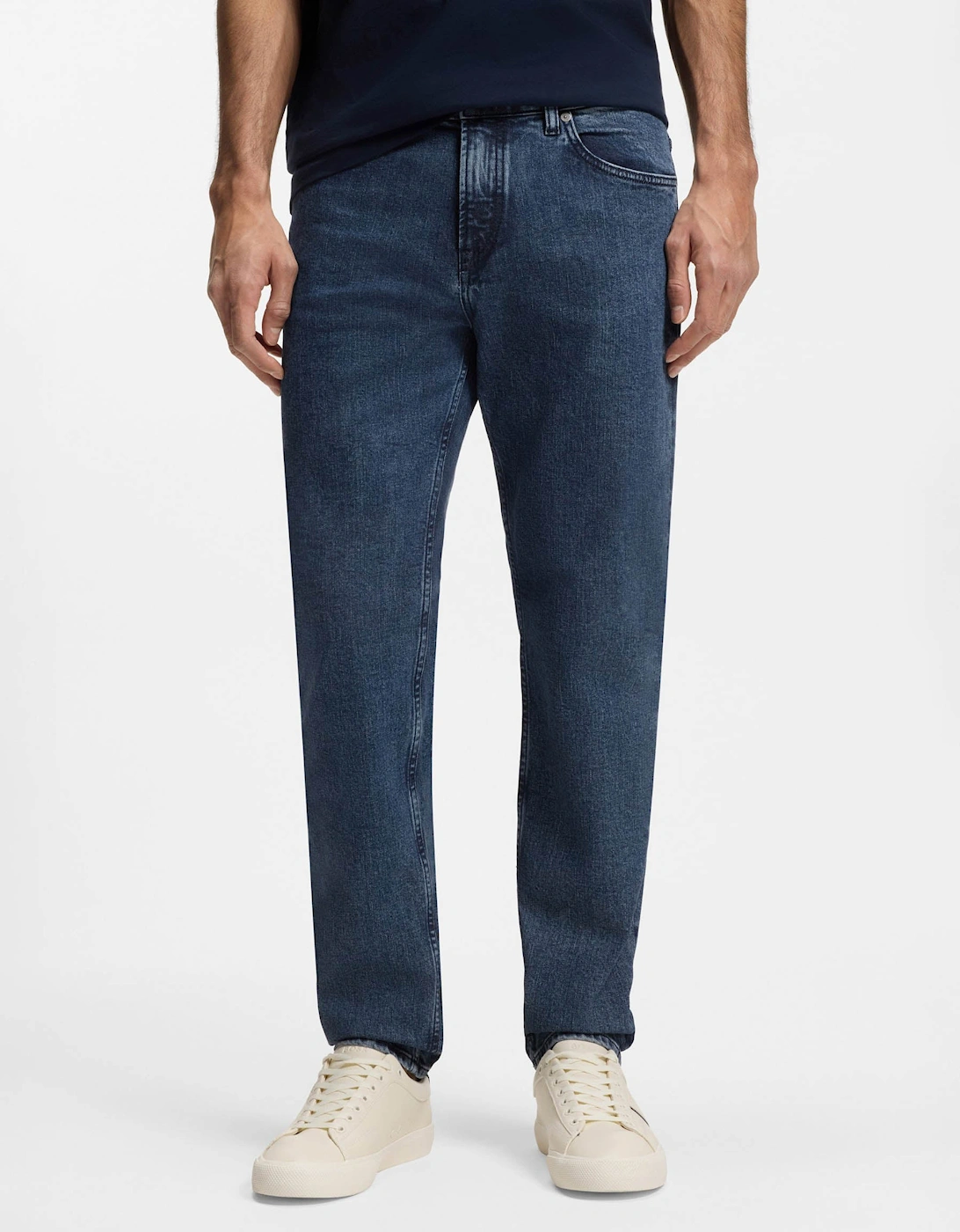 BOSS Orange Maine Mens Regular-Fit Jeans - Medium Blue 424