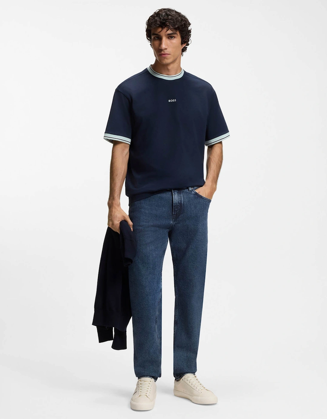 BOSS Orange Maine Mens Regular-Fit Jeans - Medium Blue 424