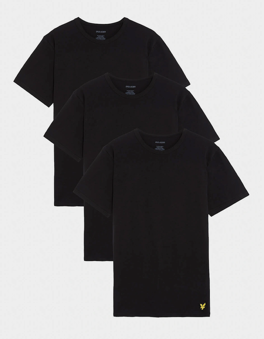 Lyle & Scott Mens Basic 3 Pack T-shirt - Z865 Jet Black