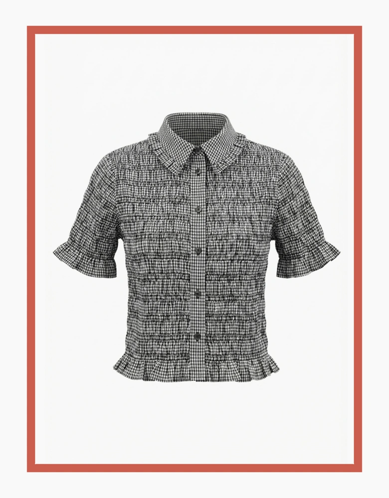 Astrid Gingham Blouse - Black