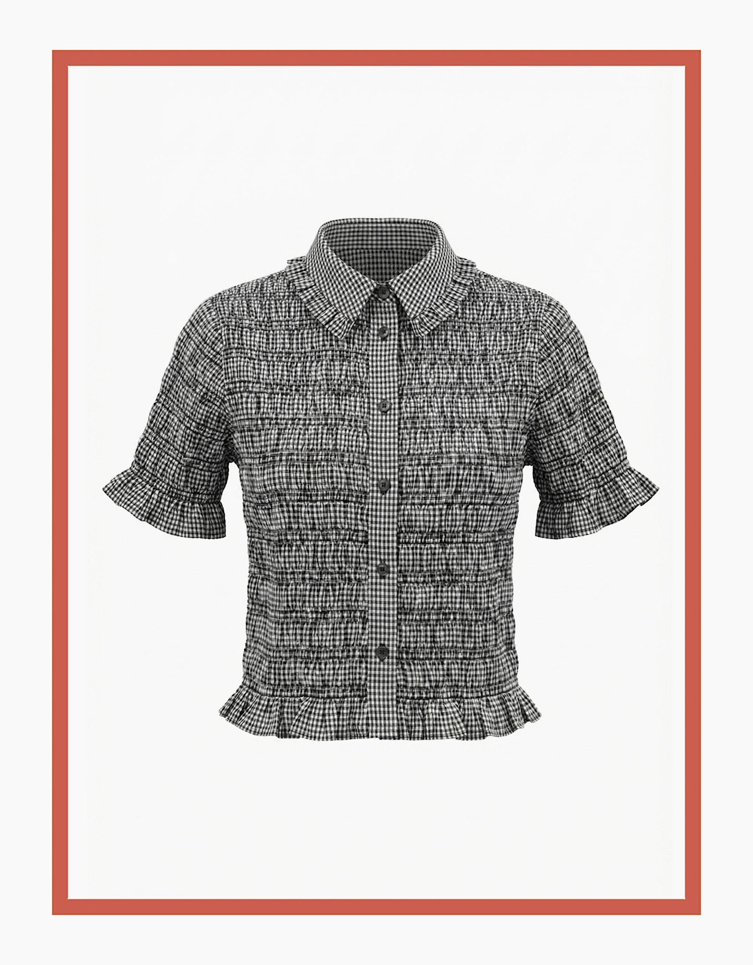 Astrid Gingham Blouse - Black